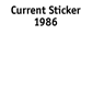 Current Sticker 1986